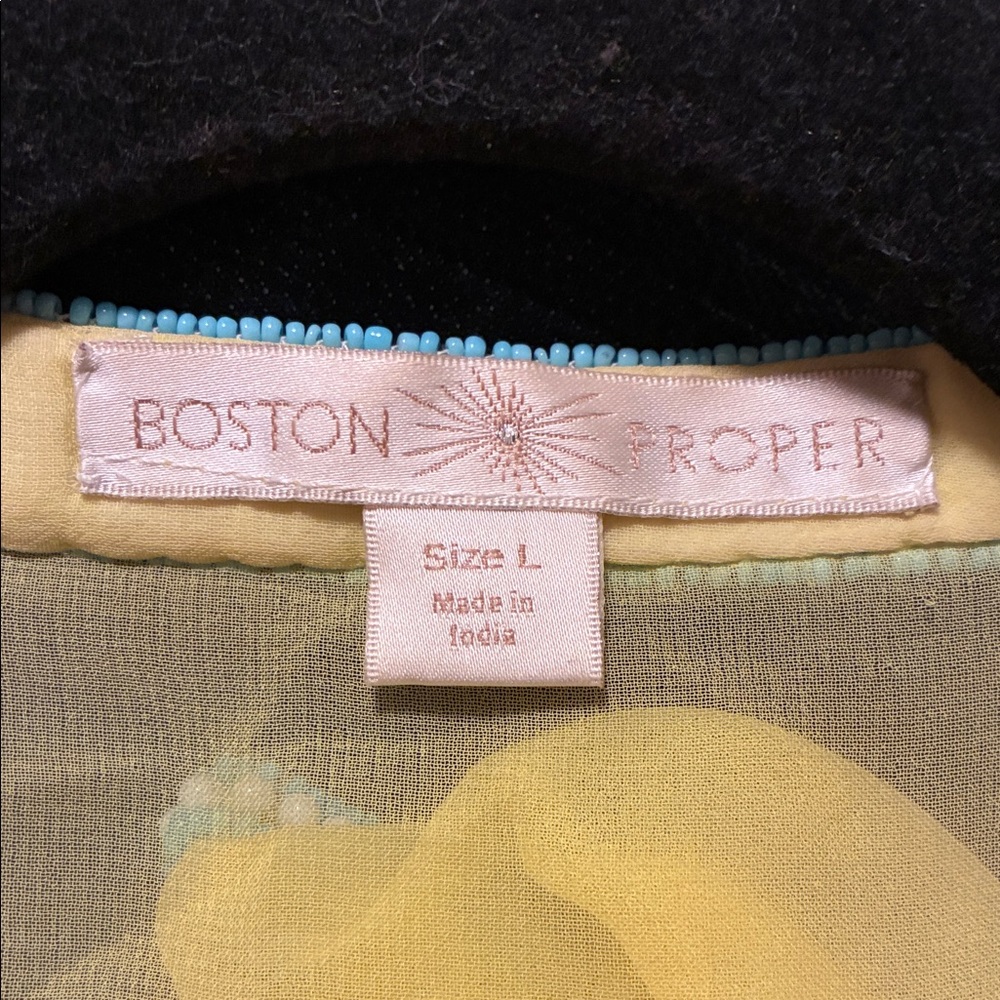 Boston Proper Yellow Tunic with Blue Embroidery - Picture 4 of 5